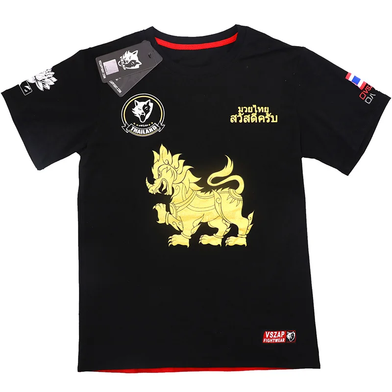 Мужская футболка с принтом лотоса и кирина Vszap Muay Thai короткими рукавами для ММА