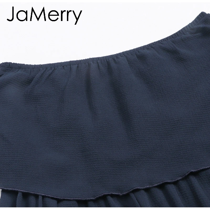 JaMerry/Винтажный сексуальный женский длинный комбинезон с открытыми плечами