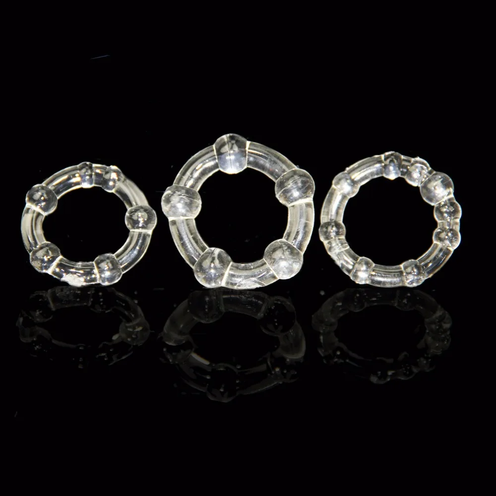 3 шт./компл. кольцо для пениса прозрачные бусины задержка эякуляции кольца