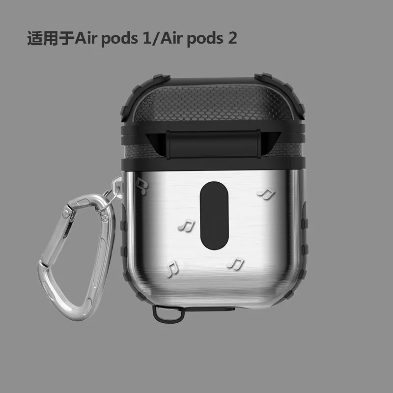 Металлический и силиконовый чехол для Apple Airpods 1 и 2, чехол для Apple, беспроводная Bluetooth гарнитура, зарядка, защитный чехол для AirPods Pro