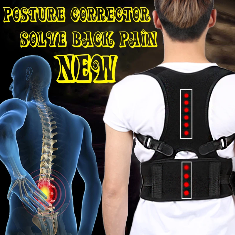 

2019 Back Posture Corrector Magnetic Brace Support Shoulder Spine Lumbar Back Pain Correction Belt Posture Corset For Men Women