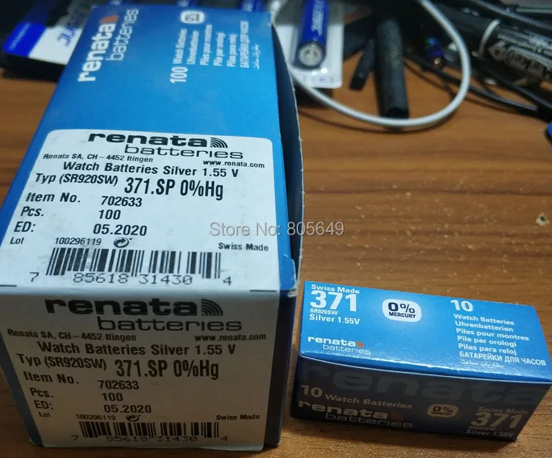 10xrenata часы с оксидом серебра 371 SR920SW 920 1 55 V 100% оригинальный бренд renata батарея|battery