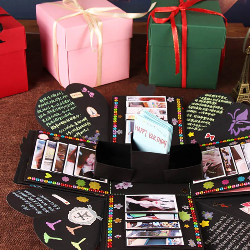 Фото сюрприз Подарочная коробка Упаковка кольцо коробки ювелирных изделий