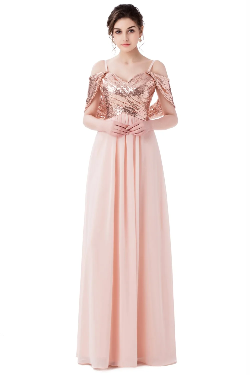 Elegant A Line Sweetheart Sleeveless Sequined Convertible Long Bridesmaid Dress vestido de festa Abendkleid Party Birthday | Свадьбы и