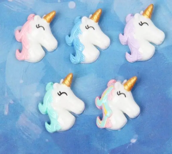 Малый ремесел украшения центр Kawaii единорог с плоской задней кабошоны из смолы