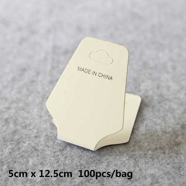 01 White 100 шт Высокое качество бумаги ПВХ карты белый/крафт/матовый карты для серьги ожерелье браслет лента для волос ювелирные изделия дисплей упаковка - Цвет: 01 White