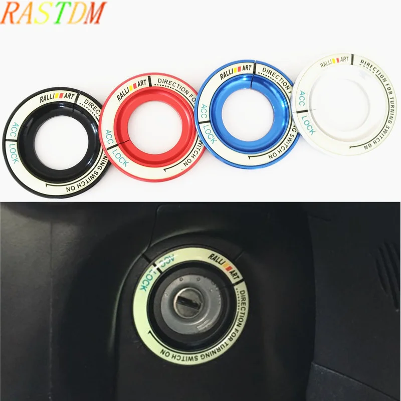 

Car Ignition Switch Keyhole Luminous Decoration Ring Cover Sticker Ralli ART For Mitsubishi Lancer/ASX/Outlander Car Accessories