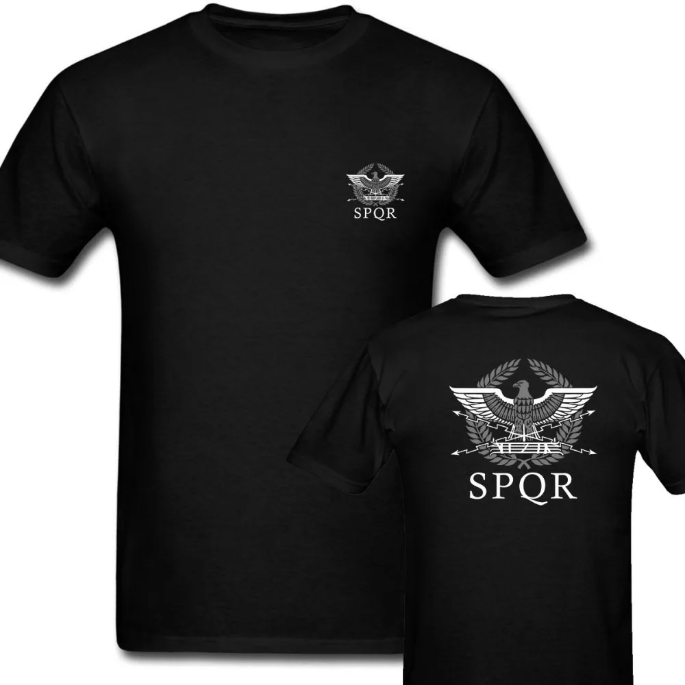 Spqr Roman Eagle New 2019 Summer Style Printed Cotton O Neck Tee Shirt Short Sleeve Fit Short-Sleeve T Shirt