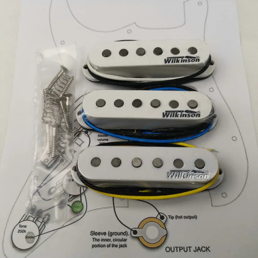 Wilkinson WVS Alnico5 пикапы Strat Style электрогитара White1 набор + схема сварки|Детали и