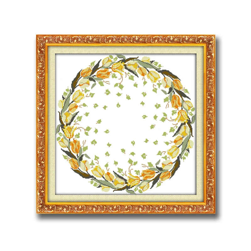 Гирлянда лилии желтый цветок узоры Счетный крест dmc 11CT напечатанный 14CT ручной