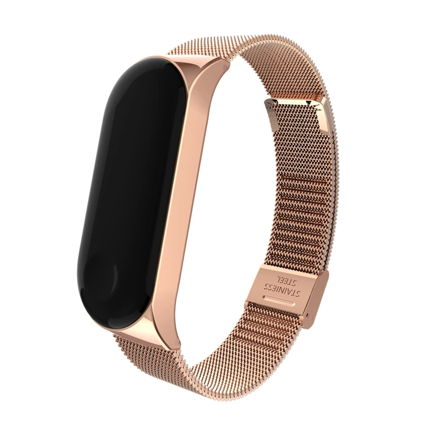 Mi Band 3 ремешок металлический браслет для Xiaomi mi ремешок 3 ремешок браслет металлическая пряжка ремень из нержавеющей стали mi Band 3 Pulseira Rose mi 3