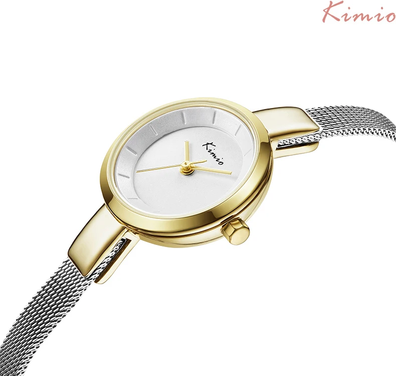 KIMIO кварцевые бриллиантовые Наручные часы алый розовый золотой женский браслет