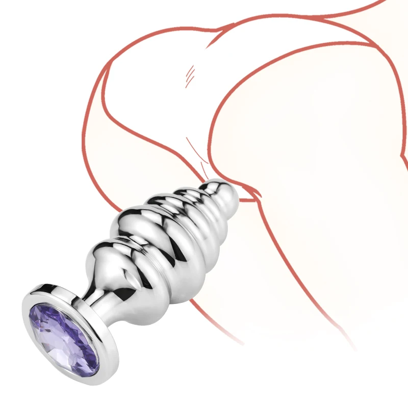 Гладкая металлическая Анальная пробка 3 размера массажер для мужской и женской