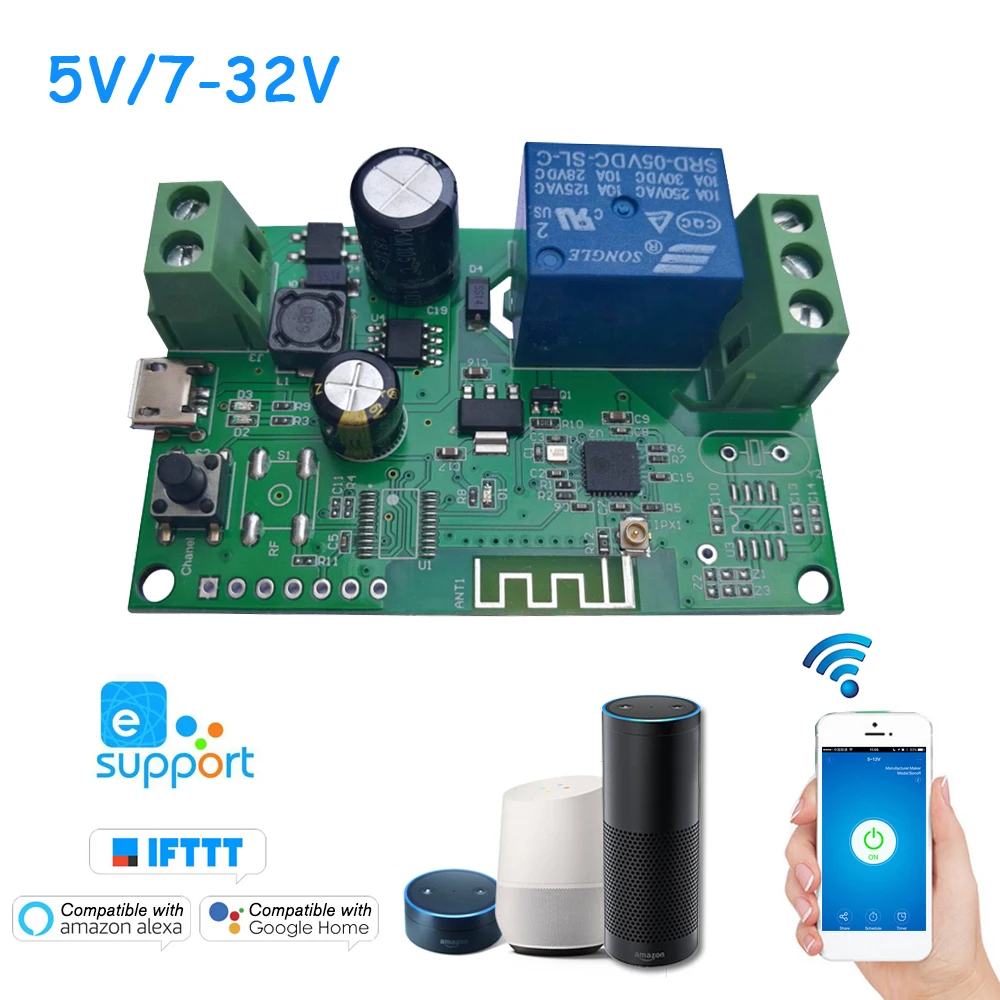 DC5V 12В 24В 32В Модуль Автоматизации умного дома таймер переключатель для Amazon Alexa Google