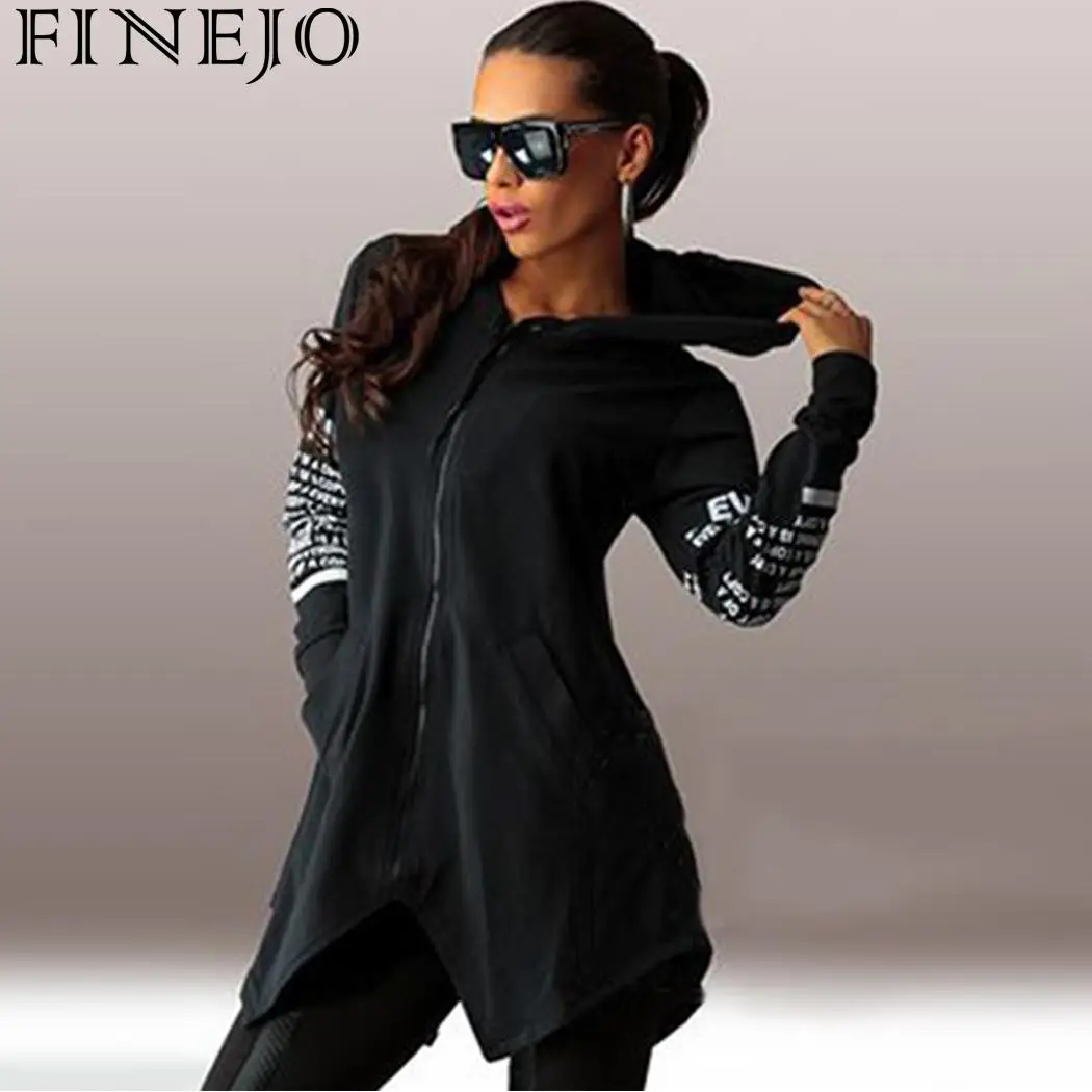 Женские толстовки с капюшоном FINEJO повседневные длинным рукавом и буквенным