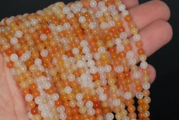 4 мм трио Авантюрин Драгоценный Камень оранжевый желтый молочный Круглый