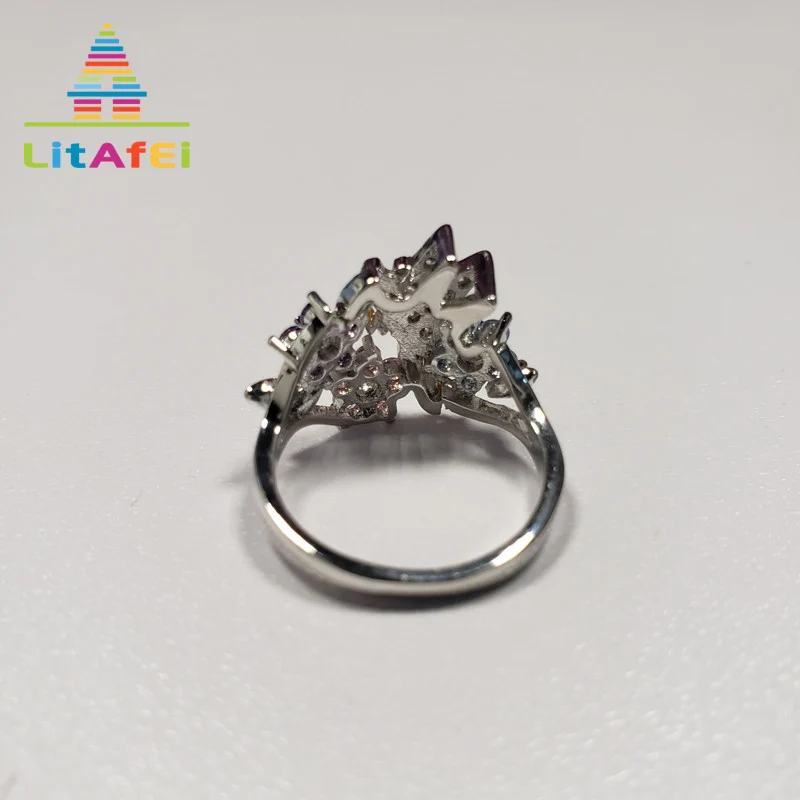 Ring Jewelry Colorful Crystal Flower/Angel Shape for Women Size 5/6/7/8/9/10 Trendy Rings Gift | Украшения и аксессуары