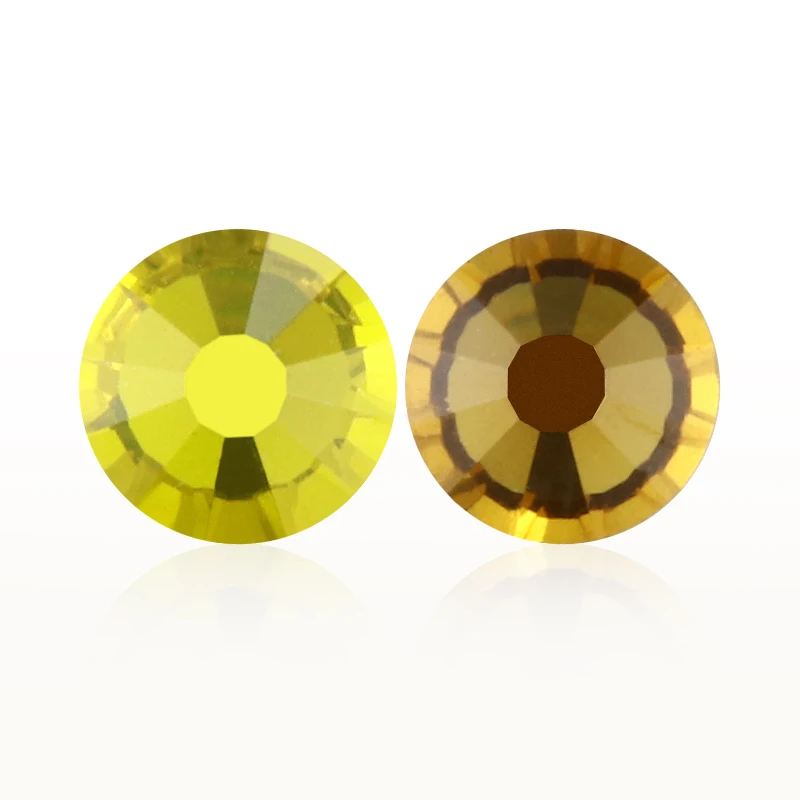 SS20 Топазовый страз Аппликация из желтого стеклянного кристалла с плоской задней стороной для дизайна 3D ногтей DIY стразы Crystal Elements Non HotFix