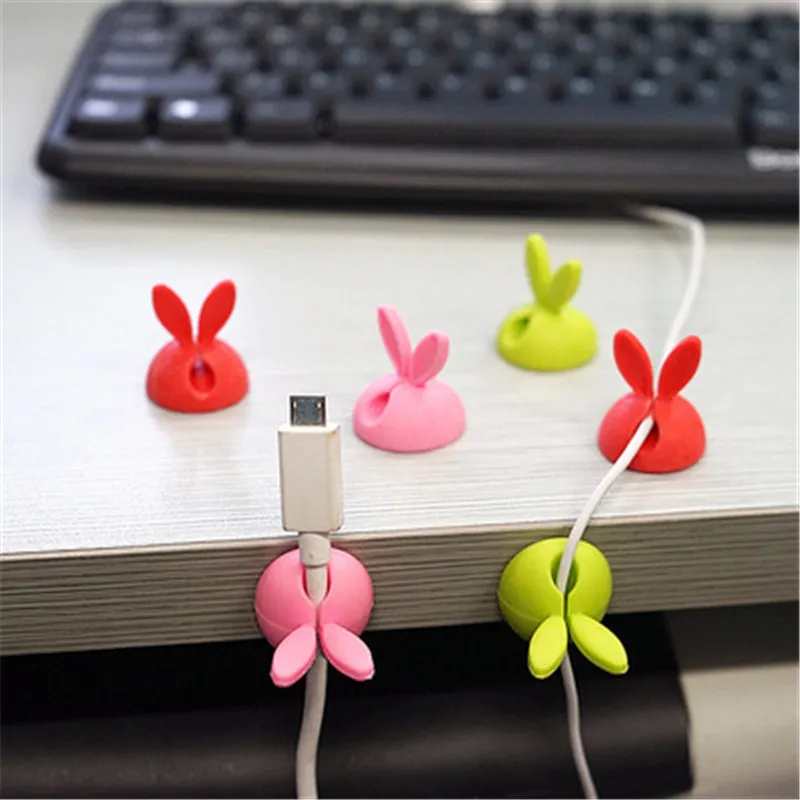 SIANCS 2 шт Kawaii наушники в виде кролика кабель для сматывания USB кабельные стяжки