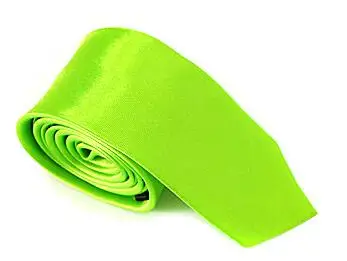 Bright green 10 шт./лот, мужской тонкий галстук, Одноцветный галстук, узкий галстук из полиэстера, ширина 5 см, 34 Цвета, королевский синий, золотой, вечерние, официальные Галстуки - Цвет: Bright green