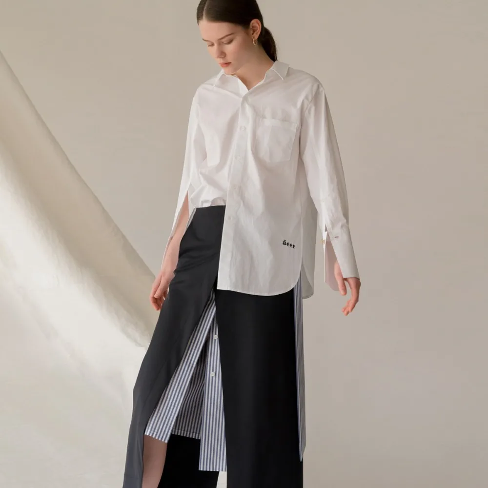 Элегантная Офисная Женская многослойная юбка средней длины в полоску и черный