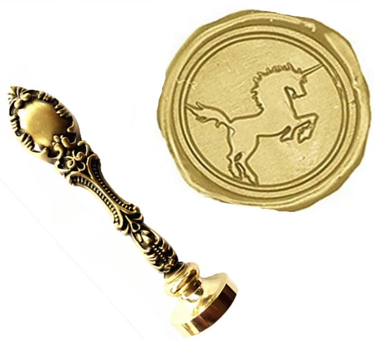 Винтажный крутой Единорог Лошадь на заказ изображение логотип роскошный воск