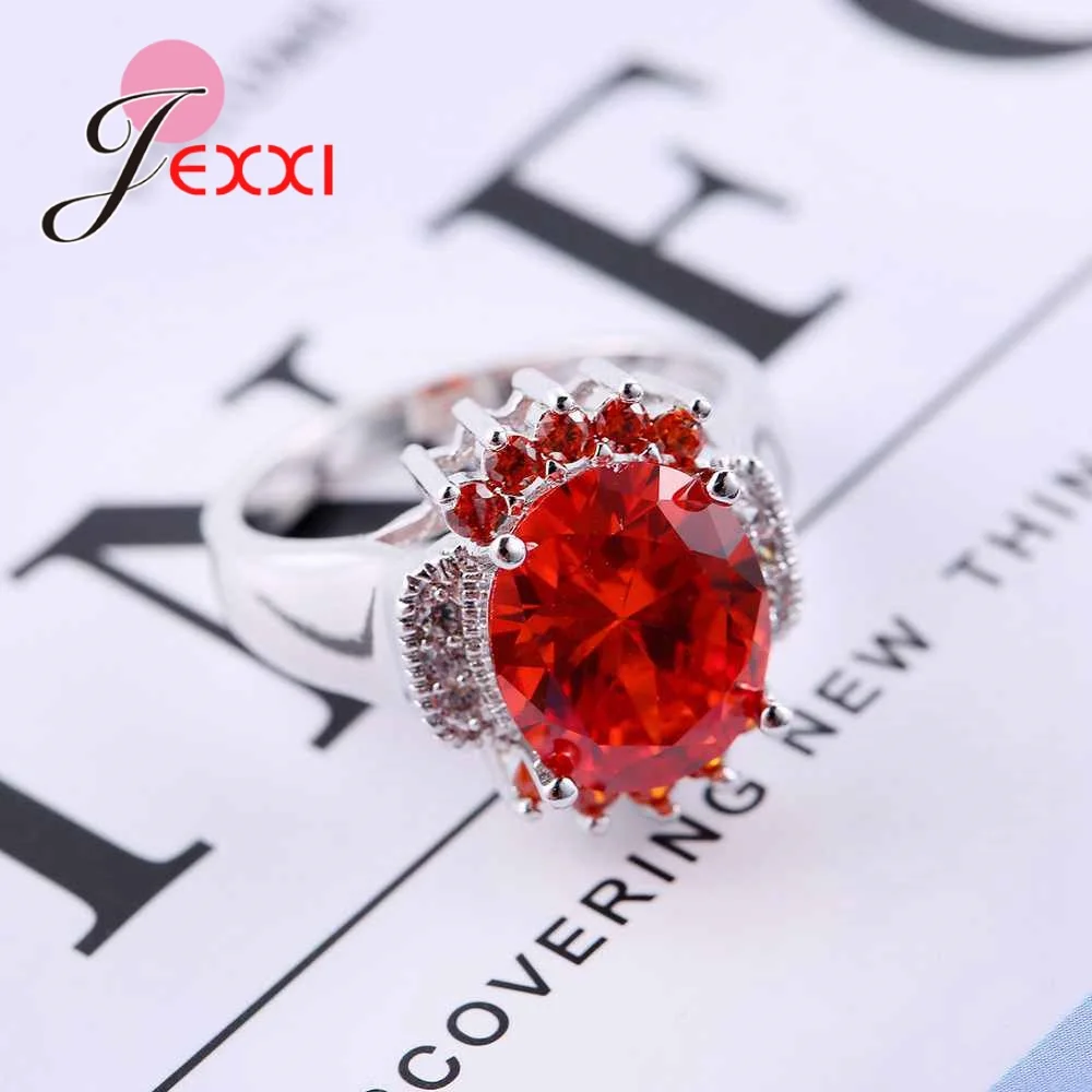 Lose Money Promotions Jewelry Wholesale 925 Sterling Silver Ring Women/Girls Fashion Party Bijoux Paved Red CZ Zircon | Украшения и