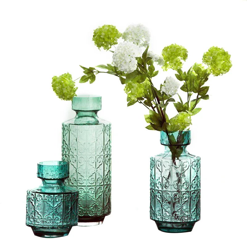 American Style Vintage Glass Vases Floor Vase Home Decoration Accessories Modern Tabletop Flower Pot Household Furnishing | Дом и сад