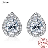 925 sterling silver earrings aaa zircon crystal angel teardrop earrings women charm jewelry wholesale