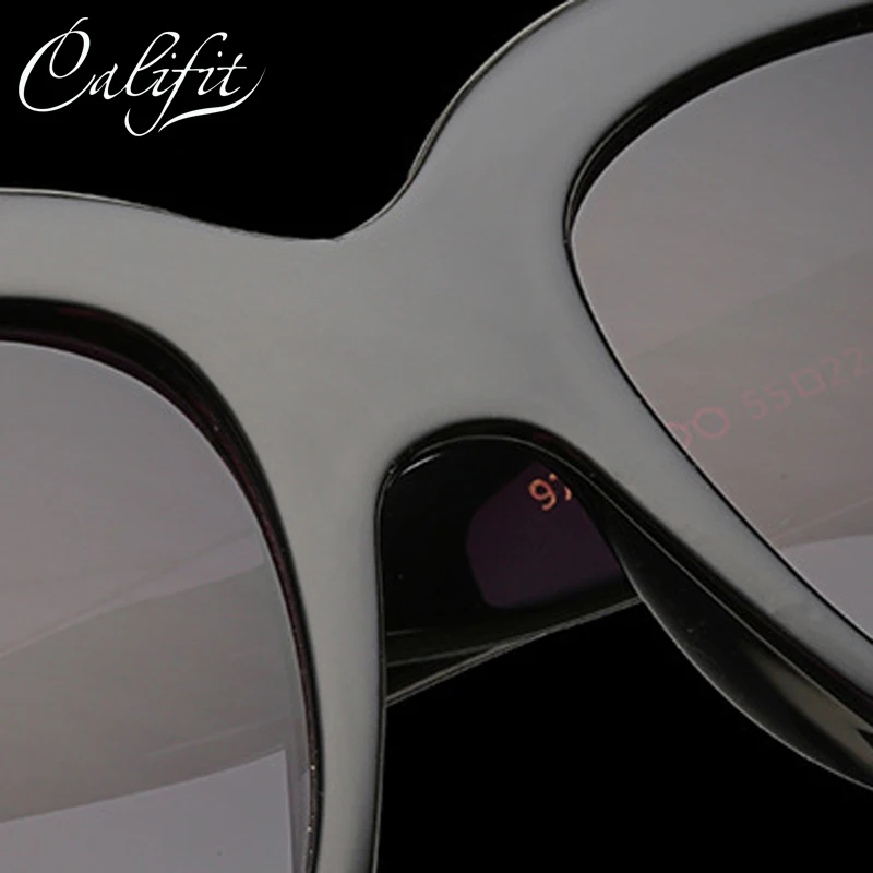 CALIFIT модные трендовые солнцезащитные очки оверсайз с заклепками квадратная