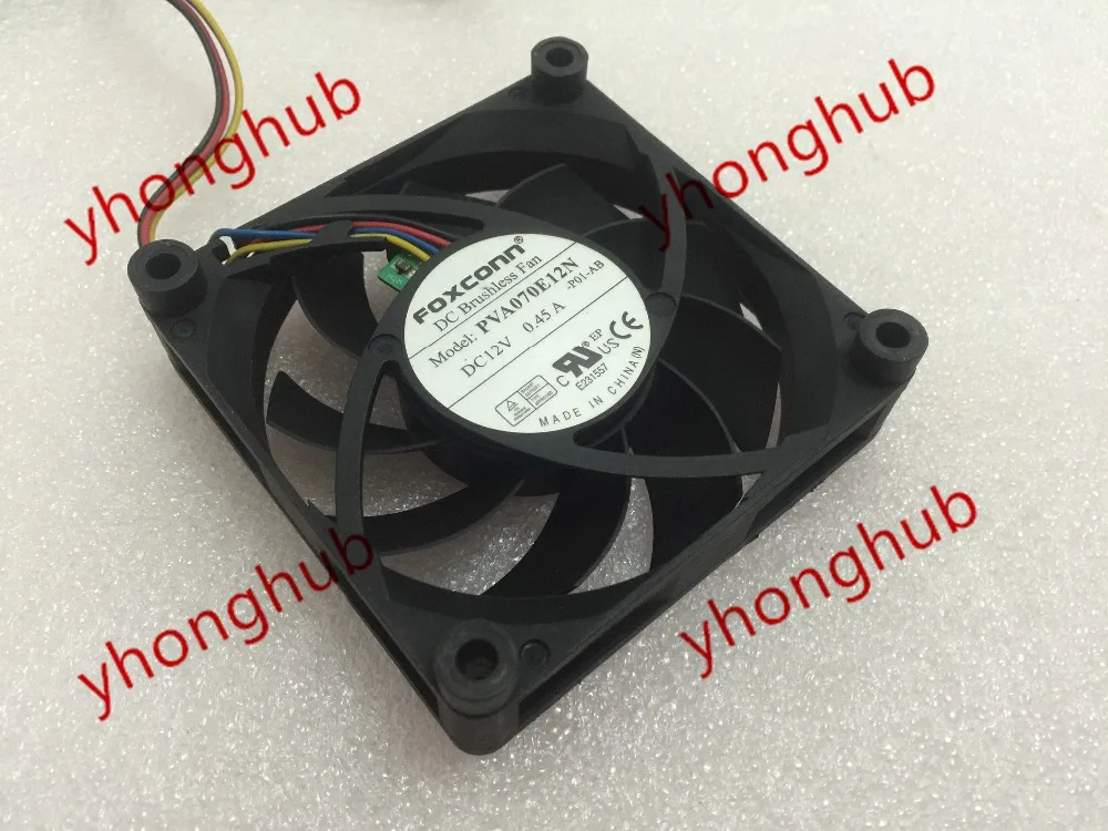 Серверный охлаждающий вентилятор Foxconn PVA070E12N P01-AB DC 12 В 0.45A 70x70x15 мм Серверный охлаждающий вентилятор Foxconn PVA070E12N P01-AB DC 12 В 0.45A 70x70x15 мм