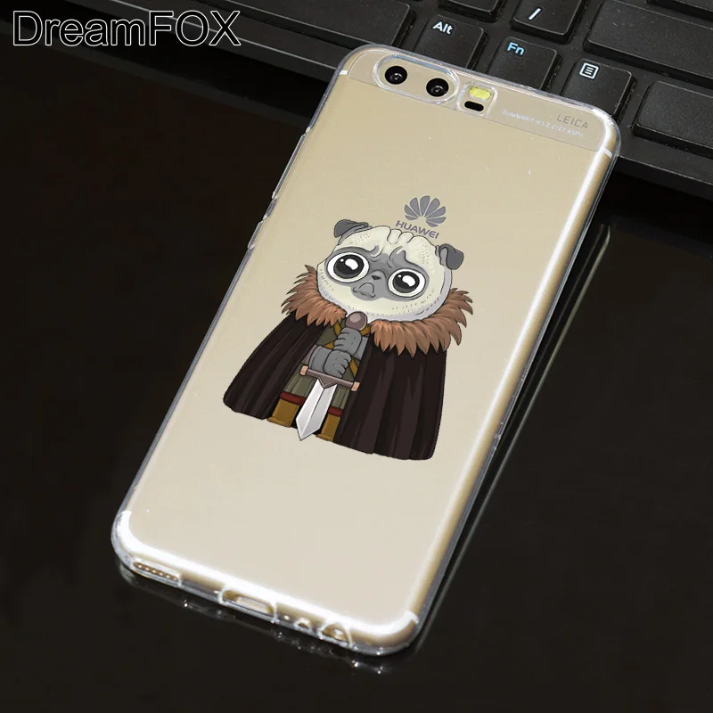 DREAMFOX L575 милая собака мопс Мягкий ТПУ силиконовый чехол для Huawei P8 P9 P10 Lite Plus 2017 Honor 8