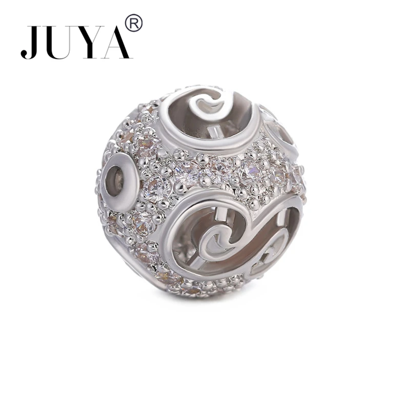 2019 latest design beads for jewelry making 10mm high quality copper metal micro pave CZ round ball accessories diy craft | Украшения и