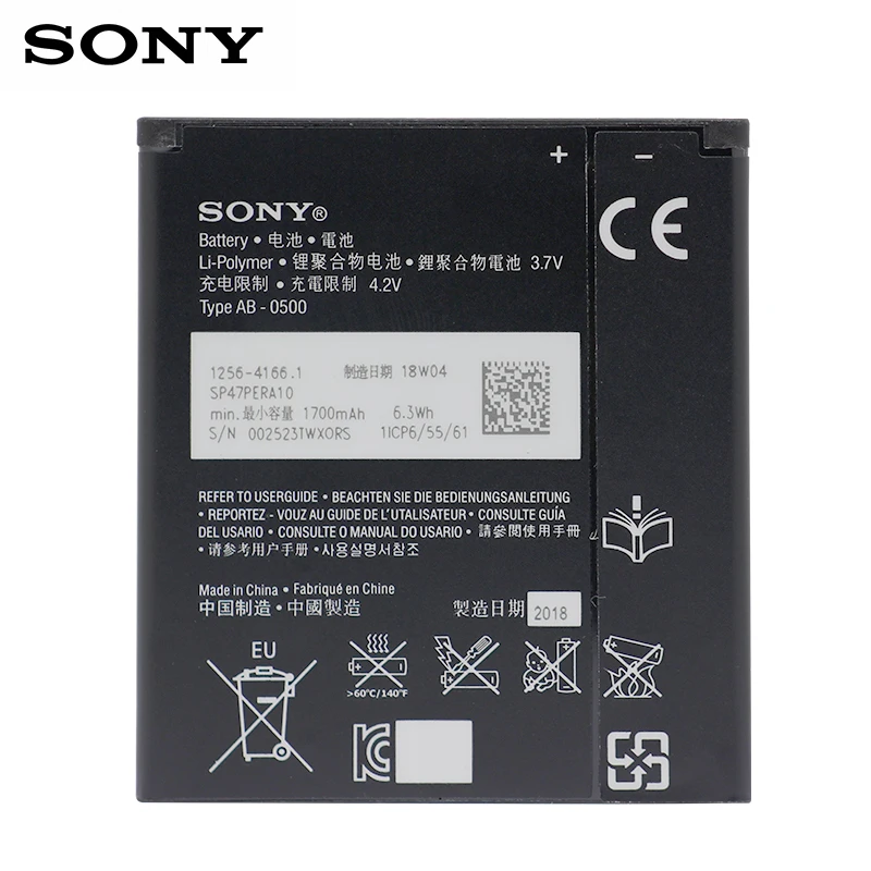 Оригинальный аккумулятор для телефона Sony BA900 SONY Xperia E1 S36H ST26I AB 0500 GX TX LT29i SO 04D C1904 C2105