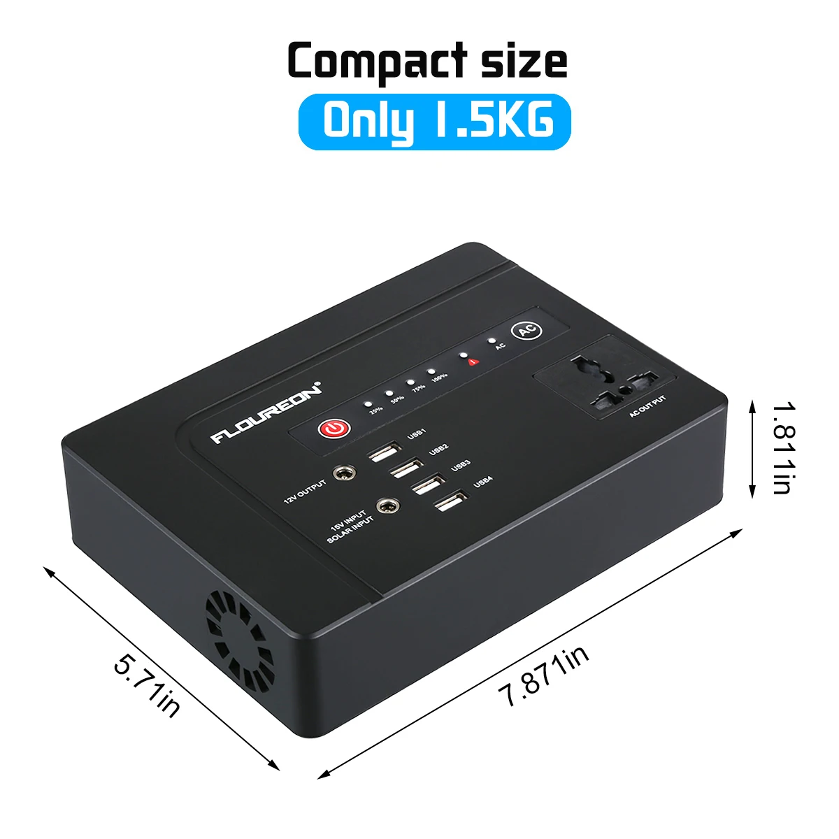 Floureon портативный 200 Вт(макс) Станция power Bank с AC120V DC выходами 4 usb порта Солнечный вход для MacBook ноутбука телефона кемпинга