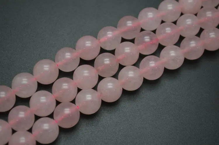 Гладкие Круглые Бусины из натурального розового камня 4 мм-12 мм для изготовления
