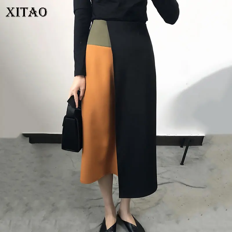 [XITAO] Женская Коллекция весна лето 2019 Новая модная женская юбка в стиле пэчворк