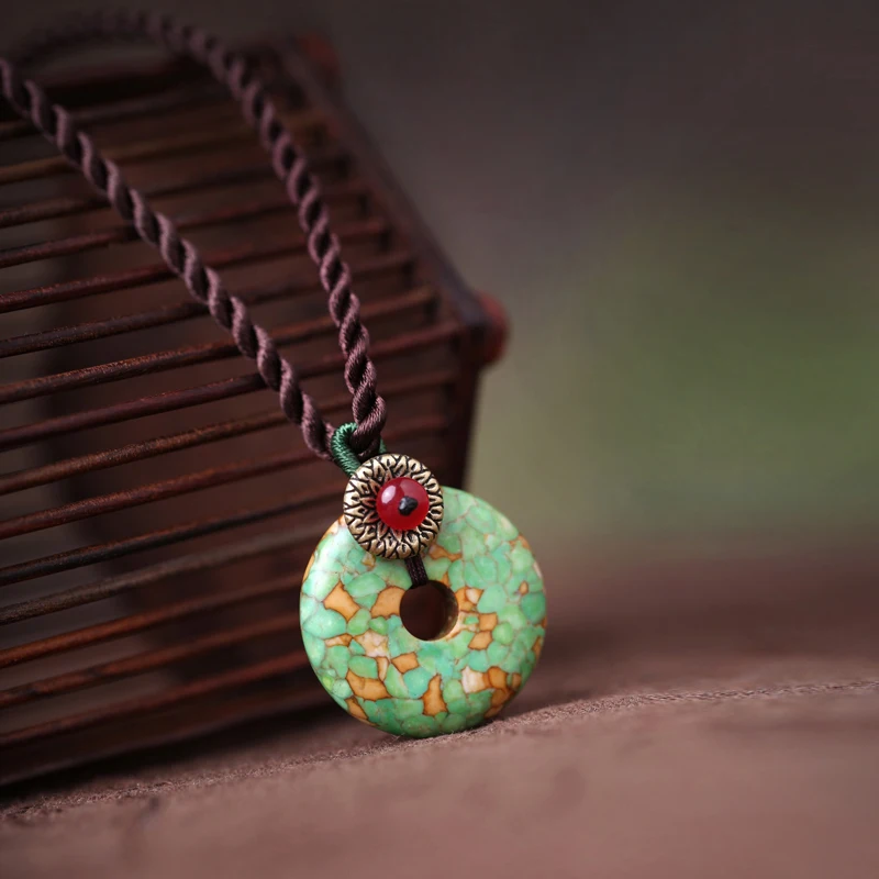 Цзяннань Оригинальный Старинные Ювелирные Изделия Бирюзовый Ожерелье женский