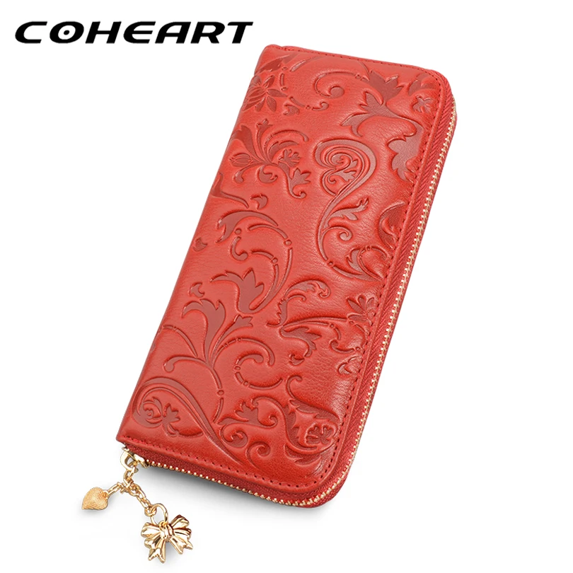 Кошелек COHEART Женский из натуральной кожи на молнии|purse zipper|wallet women pursepurse long |