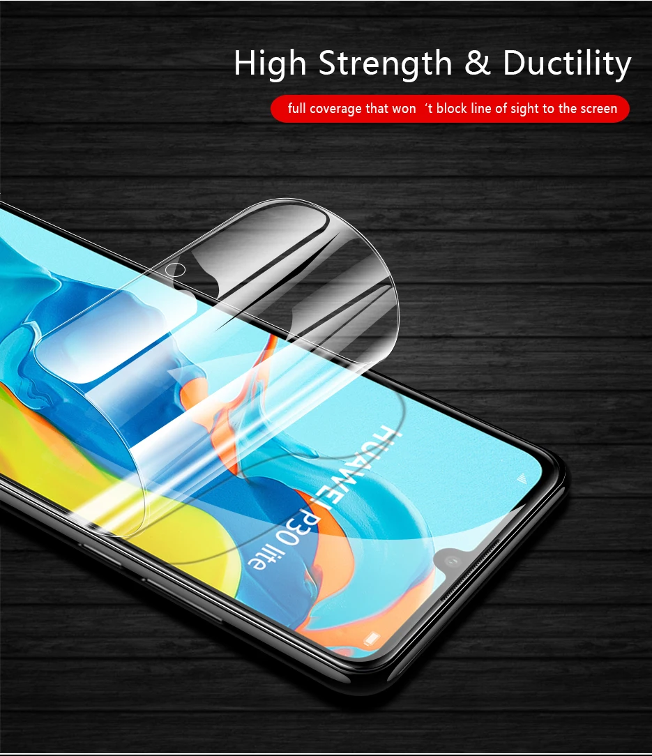 CHYI 3D изогнутая пленка для huawei P30 lite Nova 4E Защитная пленка для экрана полное покрытие нано Гидрогелевая пленка с инструментами не закаленное стекло