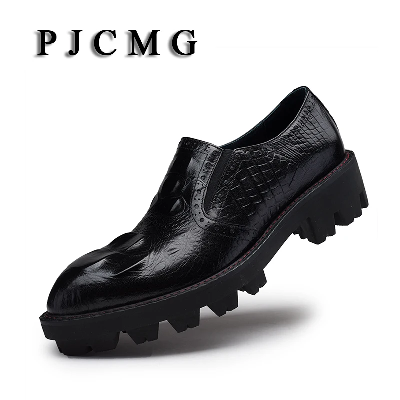 PJCMG Новая модная мужская классическая обувь высокого качества увеличенная
