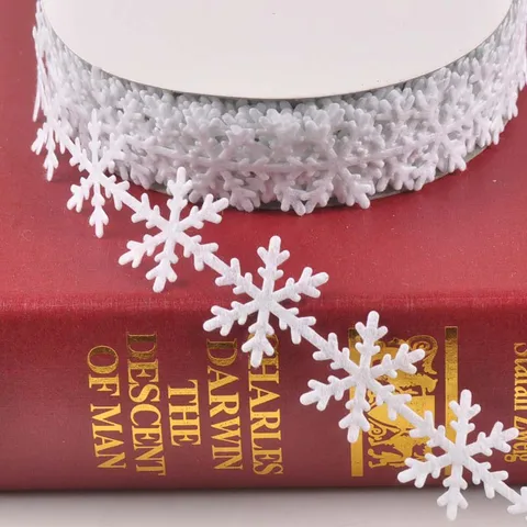 Рождественские ленты-снежинки вискоза/полиэстер  CP2326
