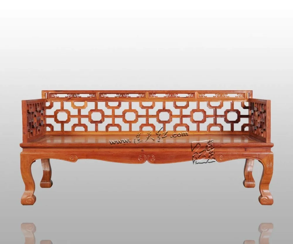 Chinese Classical Rosewood Arhat Bed Luo Han chuang Antique Ming&ampQing Furniture living room carved Sofa Solid Red Wood Arhatbed |