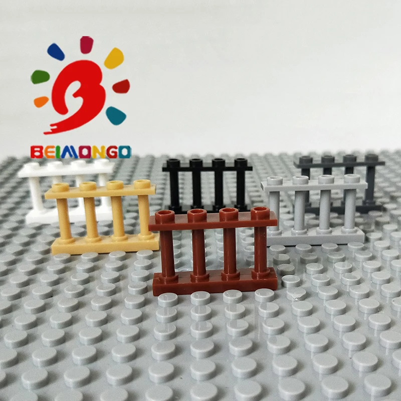 Бесплатная доставка! BEIMONGO строительный блок MOC забор 1x4x2 2W 4 ручки перила 100 шт
