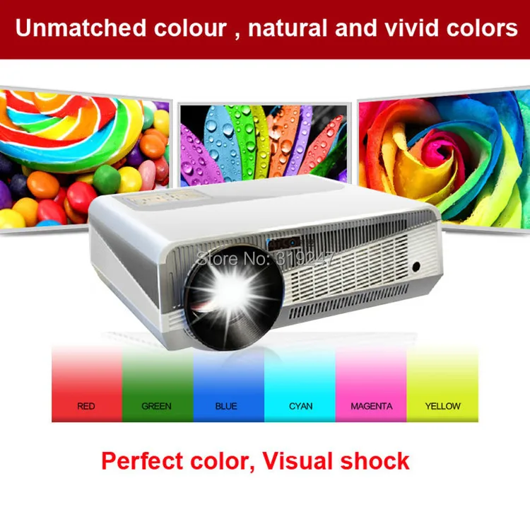 Идеальный светодиодный проектор, встроенный в andorid 4,42 Full HD 5500 люменов, с HMDI USB tv, проектор для домашнего кинотеатра