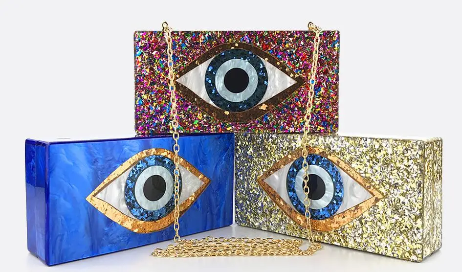 Акриловые сумки клатчи с жемчужинами Evil eye летние для путешествий пляжа из акрила