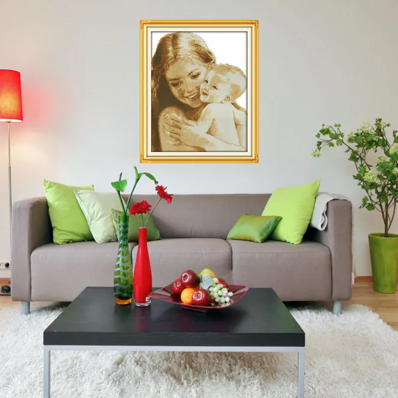 Картины с изображением мамы и ангела DMC китайские наборы для вышивки крестиком