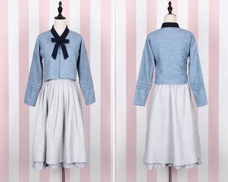Женский винтажный костюм из двух предметов The Knot в китайском стиле Mori Girl: короткий