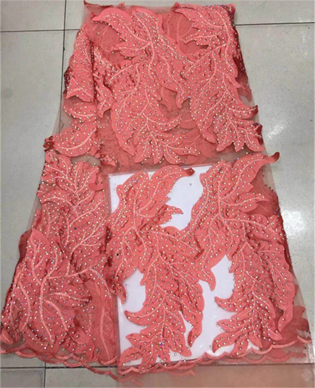 5 ярдов/партия Высококачественная нигерийская французская кружевная ткань с