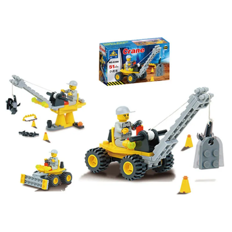 51 шт./компл. Legoings DIY Строительные Конструкторы игрушка мини кран фигурку игрушки
